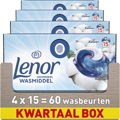 Lenor All-in-1 Waschmittelpads - Cotton Fresh - 4 x 15 Stück