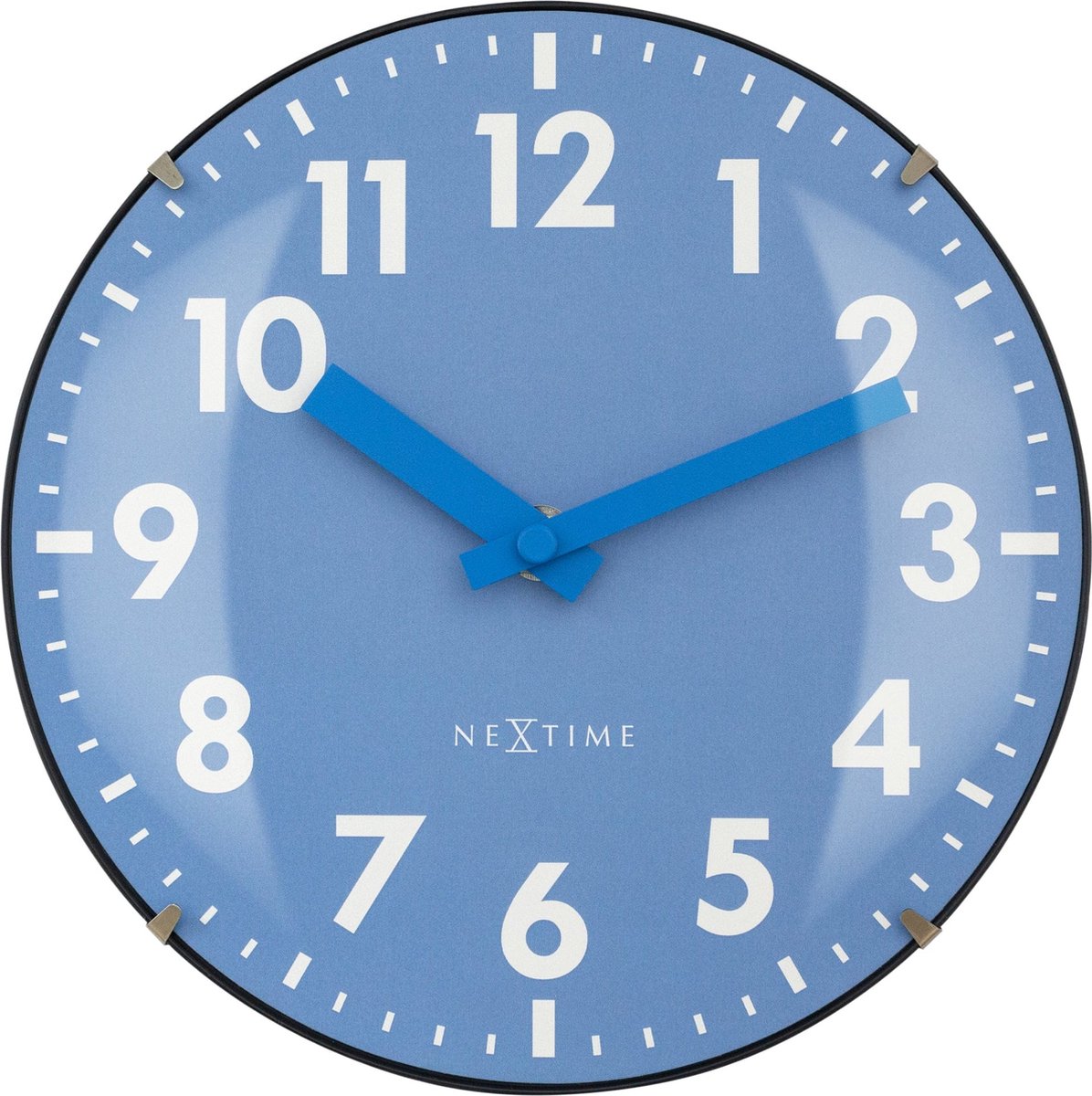 Nexttime duomo mini – Tischwanduhr – 20 cm – gewölbtes Glas – blau – geräuschlos