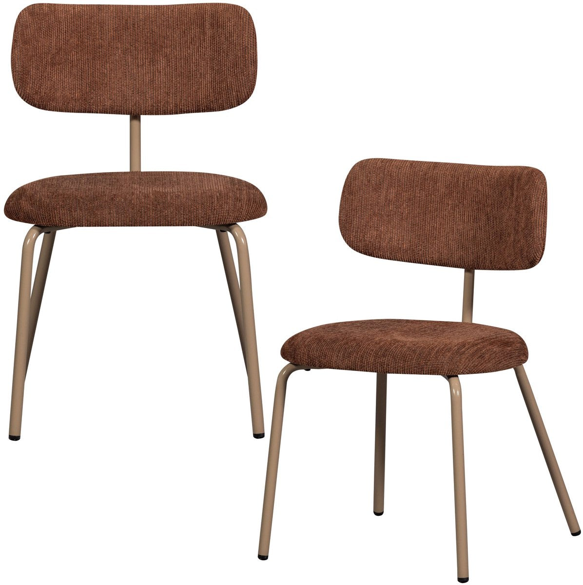 Woood Travis Esszimmerstühle – Polyester – braun – 2er-Set
