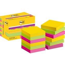 Super-Haftnotizen Post-it 622-12ss-carn 47,6 x 47,6 mm einfarbig gelb, grün, rosa
