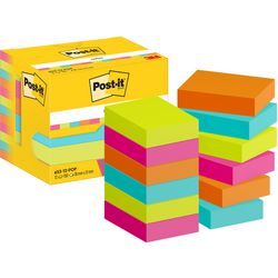 Selbstklebende Haftnotizen Post-it 653-12-Pop, mehrfarbig, 100 Blatt, 12er-Pack