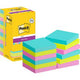 Super-Haftnotizen Post-it 654-sscos-p8+4 76 x 76 mm einfarbig blau, grün, rosa