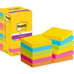 Super-Haftnotizen Post-it 654-12ss-carn 76x76 blau, gelb, grün, orange, pink