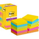 Super-Haftnotizen Post-it 654-12ss-carn 76x76 blau, gelb, grün, orange, pink