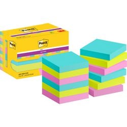 Super-Haftnotizen Post-it 622-12ss-cos 47,6 x 47,6 mm einfarbig grün, rosa, türkis