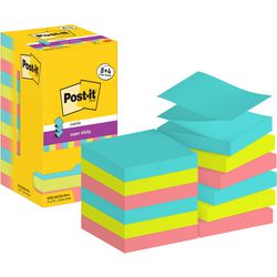Super klebrige Z-Notes post_it r330-sscos-p8+4 76x76mm blau, grün, rosa