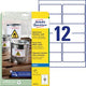Wasserfeste Folienetiketten Avery Zweckform J4776-10 Polyester weiß