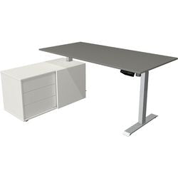 Kerkmann Sitz-Steh-Schreibtisch 10222912 Melamin; Stahlgraphit; Silber