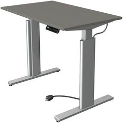 Kerkmann Sitz-Steh-Schreibtisch 10231312 Graphit-Spanplatte, Silber