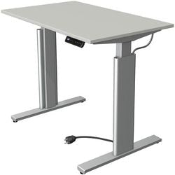 Kerkmann Sitz-Steh-Schreibtisch 10231111 Spanplatte hellgrau, silber