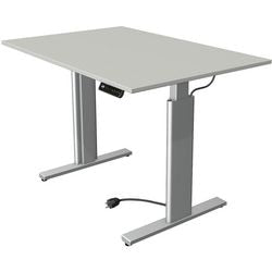 Kerkmann Sitz-Steh-Schreibtisch 10231611 Spanplatte hellgrau, silber