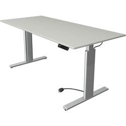 Kerkmann Sitz-Steh-Schreibtisch 10233111 Spanplatte hellgrau, silber