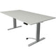 Kerkmann Sitz-Steh-Schreibtisch 10233611 Spanplatte hellgrau, silber