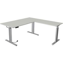 Kerkmann Sitz-Steh-Schreibtisch 10234111 Spanplatte hellgrau, silber