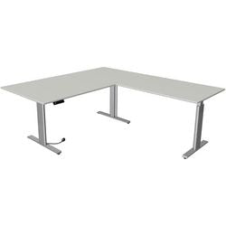 Kerkmann Sitz-Steh-Schreibtisch 10235611 Spanplatte hellgrau, silber