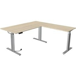 Kerkmann Sitz-Steh-Schreibtisch 10234250 Spanplatte Ahorn, silber