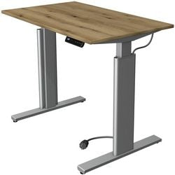 Kerkmann Sitz-Steh-Schreibtisch 10231055 Spanplatte Eiche, Silber