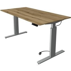 Kerkmann Sitz-Steh-Schreibtisch 10232555 Spanplatte Eiche, Silber