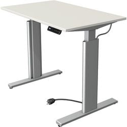 Kerkmann Sitz-Steh-Schreibtisch 10231010 Spanplatte weiß, silber