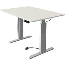 Kerkmann Sitz-Steh-Schreibtisch 10231510 Spanplatte weiß, silber
