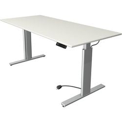 Kerkmann Sitz-Steh-Schreibtisch 10233010 Spanplatte weiß, silber
