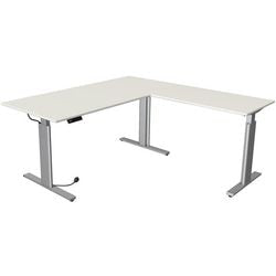 Kerkmann Sitz-Steh-Schreibtisch 10234010 Spanplatte weiß, silber
