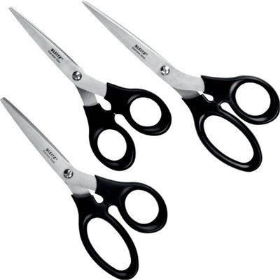 Leitz Scherenset aus Edelstahl - 165 185 200 mm - mit ergonomischem Griff - Schwarz
