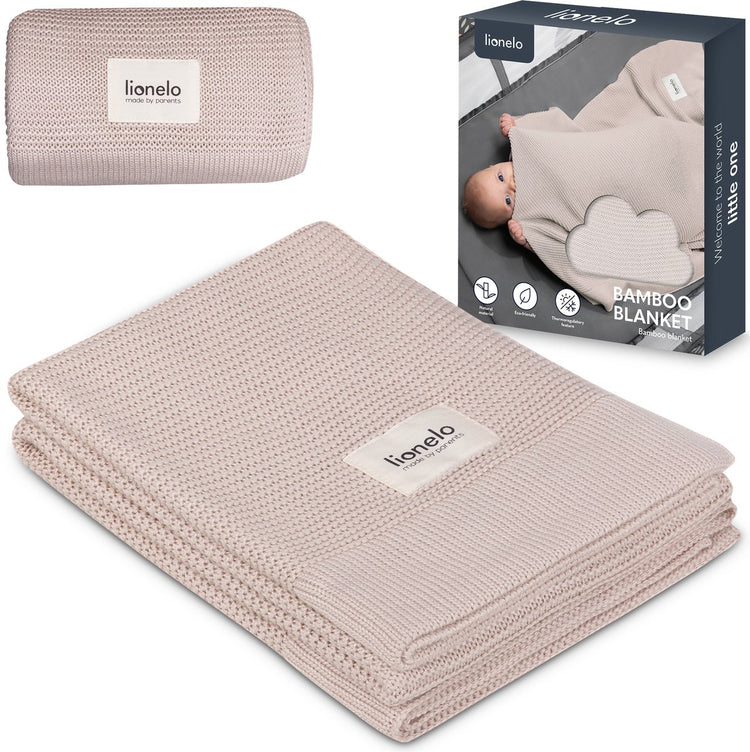 Lionelo Bambusdecke – Deluxe-Babydecke – hypoallergen – antibakteriell – antimykotisch – 100 % Bambus-Baumwolle – thermoregulierend – weich atmungsaktiv – nachhaltig – waschbar – ab der Geburt – 100 x 75 cm