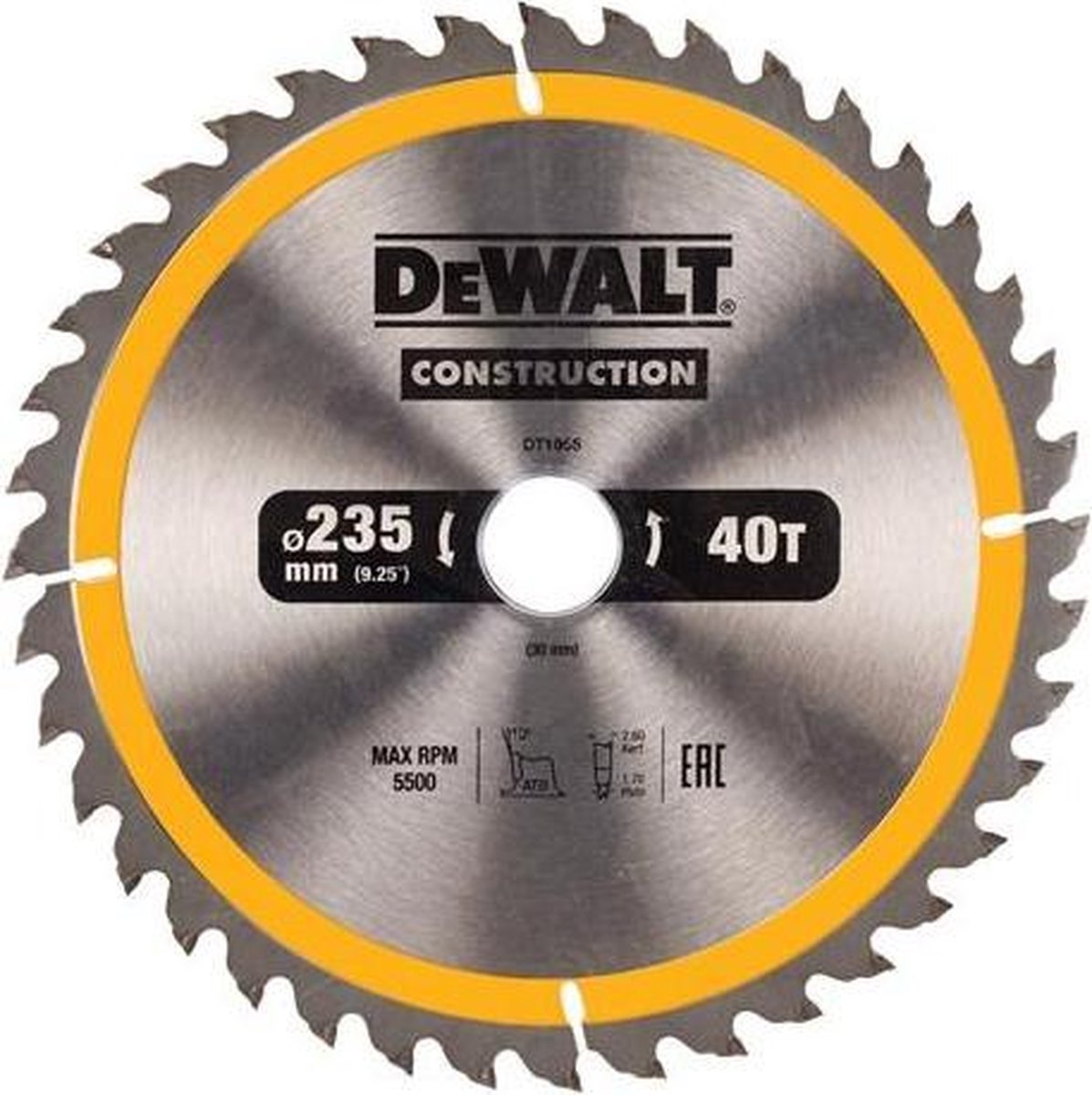 Dewalt dt1955 Kreissägeblatt – 235 x 30 x 40 t – Holz und Nichteisenmetalle