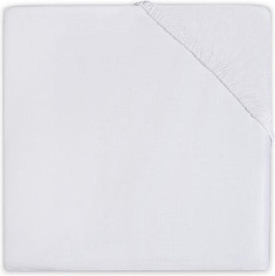 Jollein – Baby-Spannbettlaken für Kleinkinderbetten, Jersey (weiß) – Baumwolle – Spannbettlaken für Kleinkinder, Spannbettlaken für Juniorbetten – 70 x 140 x 75 x 150 cm
