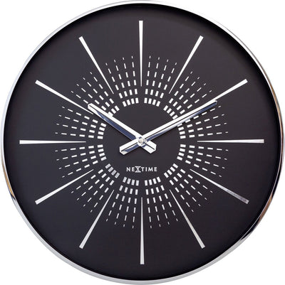 Nexttime exzentrisch – geräuschlose Wanduhr – 40 cm – Metall – Schwarz