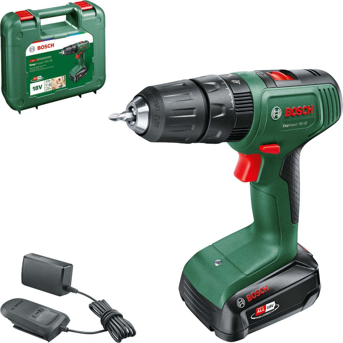 Imp Bosch Easyact 18V-38 – Akku-Schlagbohrschrauber 1 x 2,0 Ah Akku + Ladegerät – 06039d810e