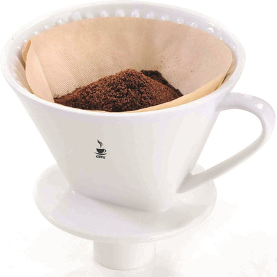 Gefu Sandro Kaffeefilterhalter Größe 4 – Handfilter aus Porzellan für Slow Coffee und Thermoskannen