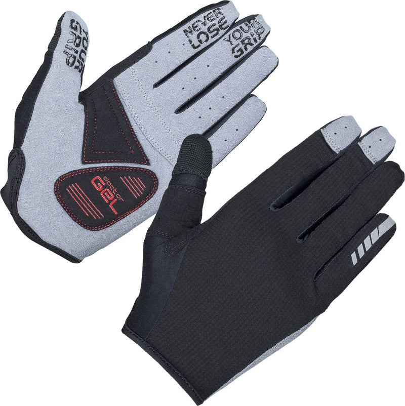 Gripgrab – Shark gepolsterte Langfinger-Sommer-MTB-Gravel-Fahrradhandschuhe mit Polsterung – Schwarz – Unisex – Größe XXL