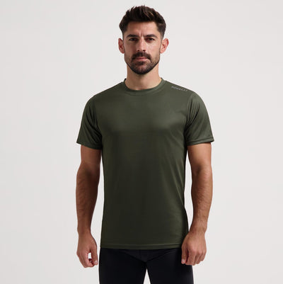 Rogelli Promo Laufshirt Herren – kurze Ärmel – Armeegrün – S