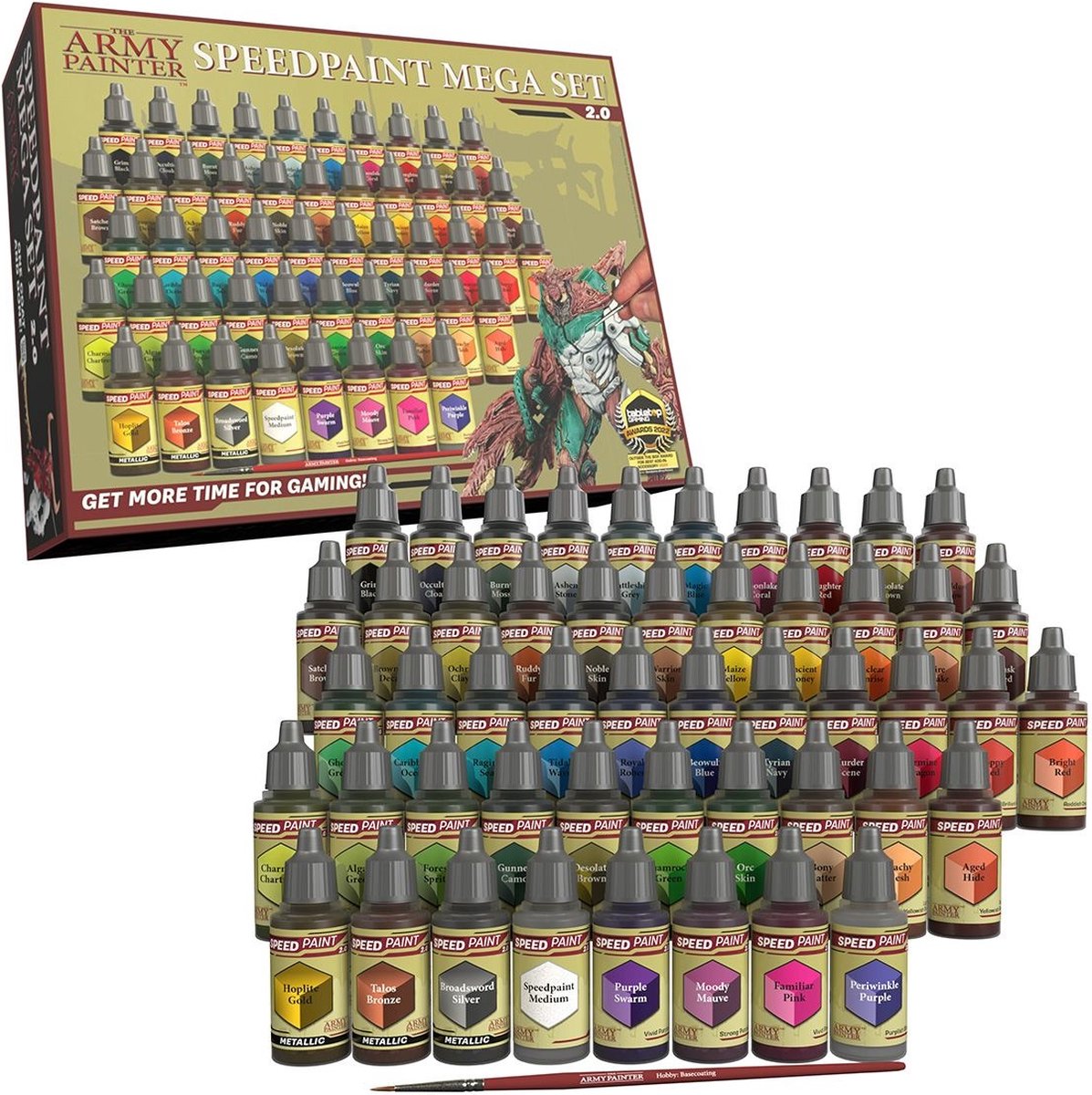 Der Army Painter SpeedPaint Mega Set 2.0 – 50 Acrylfarbe Smart Tropffläschchen – 18 ml Acryltinte Modellfarbe