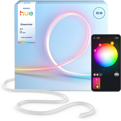 Philips Hue Essential Flex LED-Streifen – 10 m (2 x 5 m LED-Streifen) – farbiges Neonlicht – dimmbar – in jede beliebige Form biegen – Steuerung über unsere App oder mit Ihrer Stimme