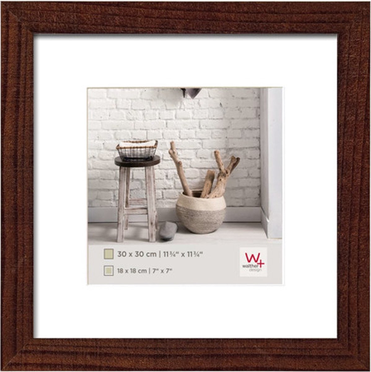 Walther Home - Holzrahmen - Fotogröße 30x30 cm - Walnuss