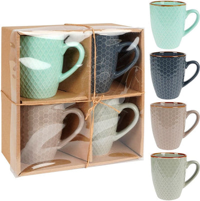Vilde Keramikbecher 270 ml 4 Stück - Set - Tassen - Kaffeetassen - Tassen - Kaffeebecher