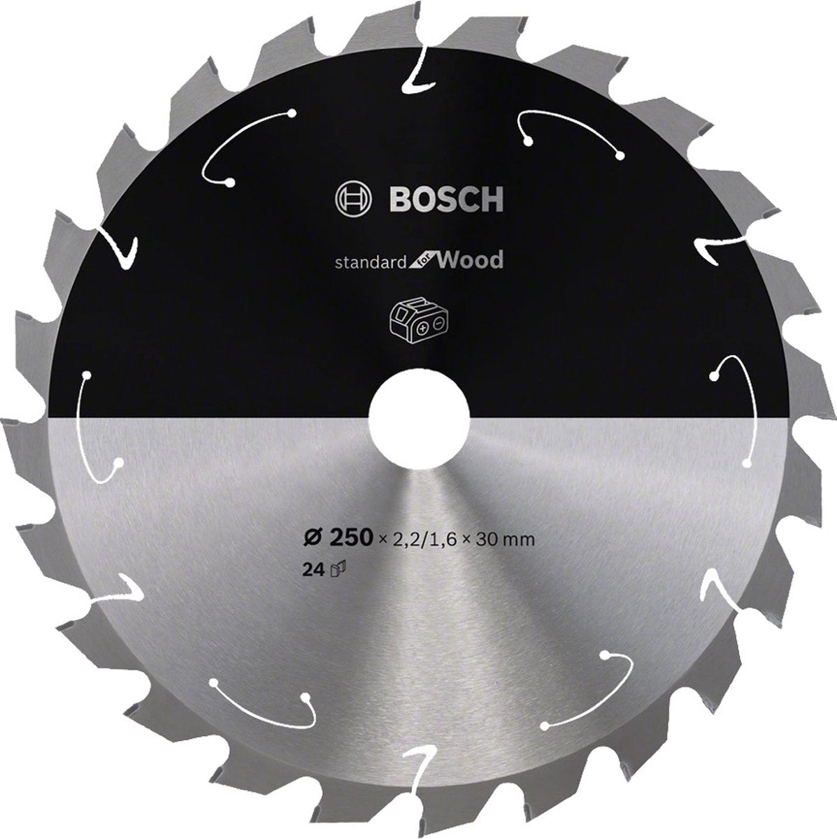 Bosch Profi-Standard für Holzkreissägeblatt 250 x 30 x 2,2 mm 24 Zähne (2608837727)