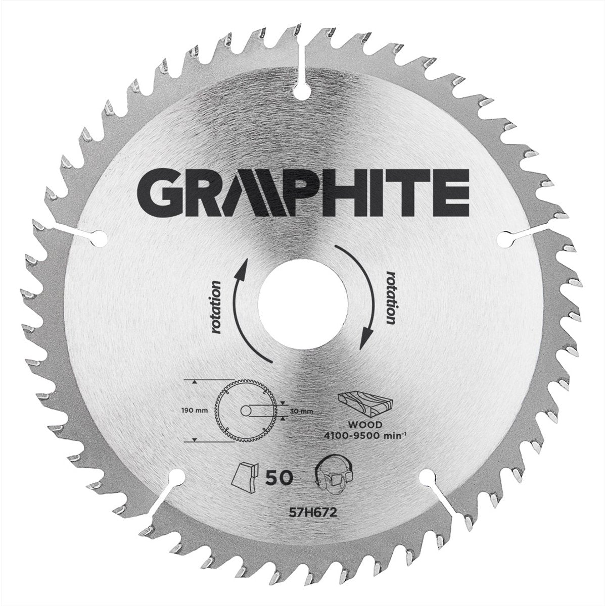 Graphit-Kreissägeblatt 190 mm, 50 Zähne, Holz