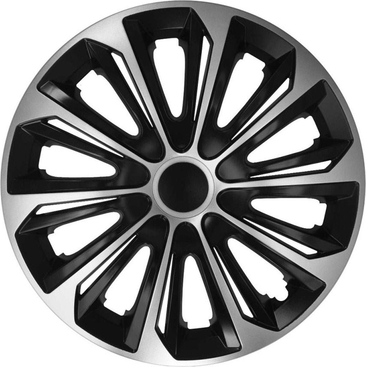 Nrm strong - Radkappen - Größe 15 - Duocolor: Schwarz Silber - 4 Stück