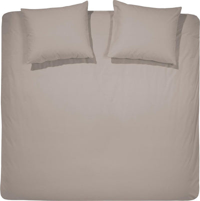 Cinderella-Bettbezug – 2 Personen – Baumwolle – Einzelbetten extra breit – 260 x 200 220 cm – Taupe + 2 Kissenbezüge 60 x 70