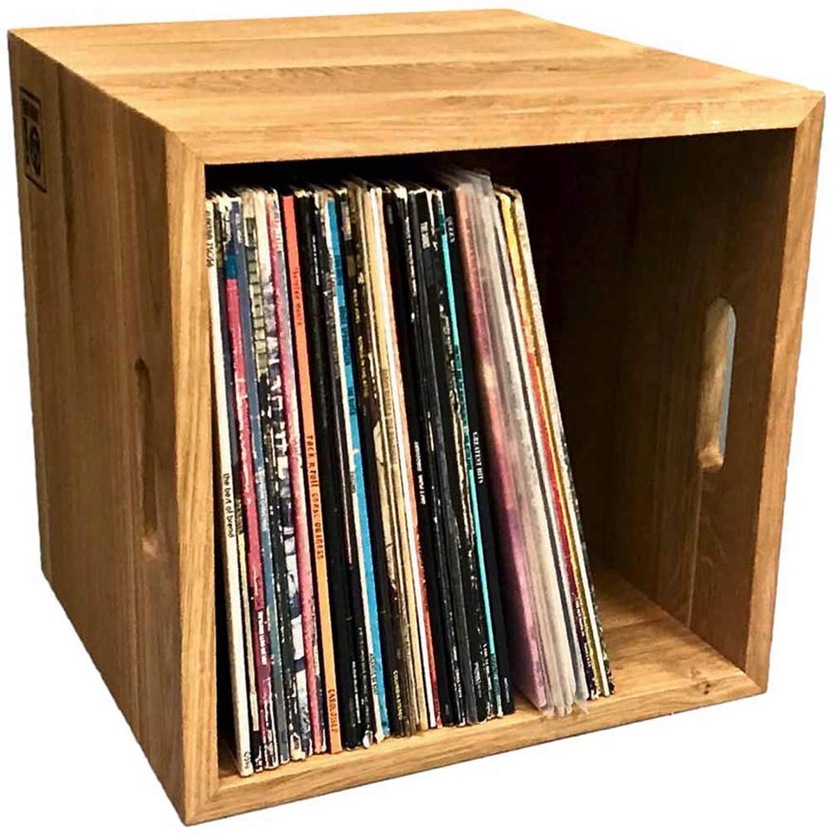 Music Box Designs Vinyl-Schallplattenbox aus Holz – geölte Eiche (7 Zoll)