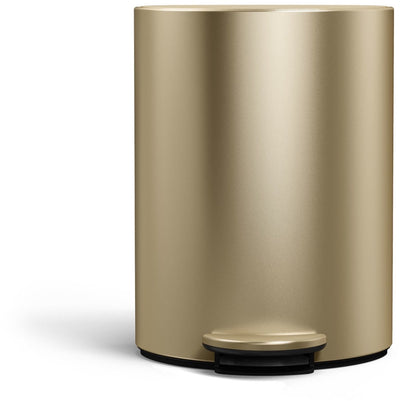 Simplehuman halbrunder Treteimer mit 6 Litern – mit Beutelhalter – mattgoldener Stahl