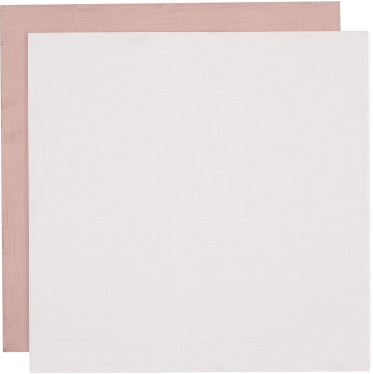 Jollein hydrophiles Tuch klein – 70 x 70 cm – Wildrose-Elfenbein – 4er-Pack