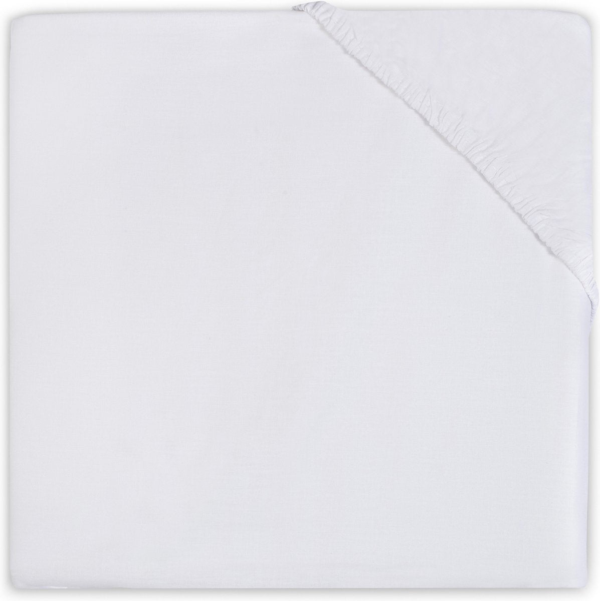 Jollein Baby-Spannbettlaken für Kinderbett, Baumwolle, 60 x 120 cm – weiß