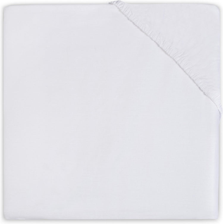 Jollein Baby-Spannbettlaken für Kinderbett, Baumwolle, 60 x 120 cm – weiß
