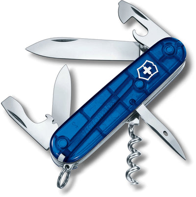 Victorinox spartanisches Taschenmesser – 12 Funktionen – transparentes Blau