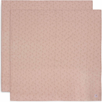 Jollein x Miffy – hydrophiles Tuch groß 115 x 115 cm – Wickeltuch – weiche Baumwolle – 2 Stück – Miffy-Silhouetten, Wildrose